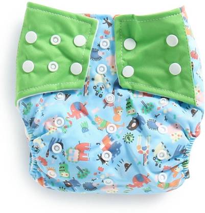 POLKA TOTS Reusable Washable Baby Cloth Diaper (Blue)