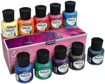 PEBEO Silk Paint - 45 ml Bottles - Assorted Set of 10 Setasilk Colours