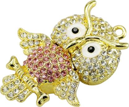 Tobo Metal Diamond Bird Owl Shaped Pendrive Nighthawk Pendant Pen Drive USB 2.0 Flash Drive. 16 Pen Drive Compatible with Desktop Computer, Television, Laptop USB 2.0 Metal Case