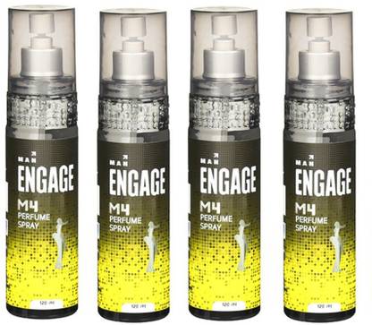 Engage M4 Perfume Spray For Men 120ml Each (Pack of 4) Perfume  -  480 ml
