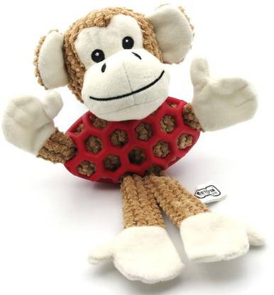 BLACK DOG Squeaky Plush Toy Durable Low No Stuffing Animal Toy for Dog Small Monkey Rubber Chew Toy, Fetch Toy, Plush Toy For Dog
