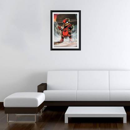 GADGETSWRAP 38.1 cm GWSF-8572 Printed Photo Frame Style Wall Decal Dafy Duck Deadpool Non-Reusable Sticker