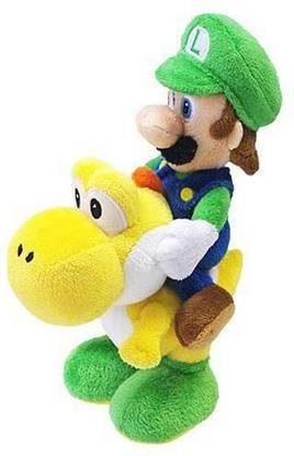 NINTENDO Official Super Mario Luigi Riding Yoshi Plush8"  - 15 inch