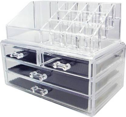 WOLBLIX Cosmetic Organizer Makeup Storage Box Lipstick Holder Stand makeup, lipstick, nail polish, jewelry Vanity Box Makeup Storage Vanity Box