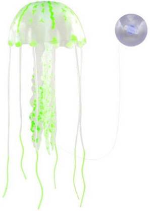 Jelly Fish Neon Orange Glowing Effect Vivid Aquarium Emulation Jellyfish Ornament Fish Tank Decor (Large) Aquarium Plant Anchor