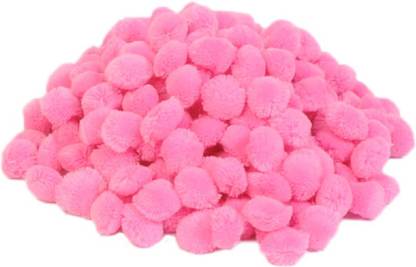 Vardhman Pom Pom Big Wool Balls : Color Pink : Pack of 50, 42 mm (4 cm) dai, Used for Art & Craft, Dresses, Room Decoration, Jewellery Making etc