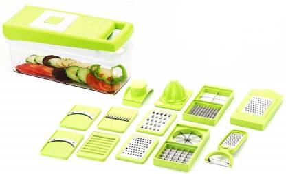 DOERSHAPPY 12 in 1 Multipurpose Vegetable & Fruit Cutter Slicer Grater With Unbreakable Container Vegetable & Fruit Grater & Slicer