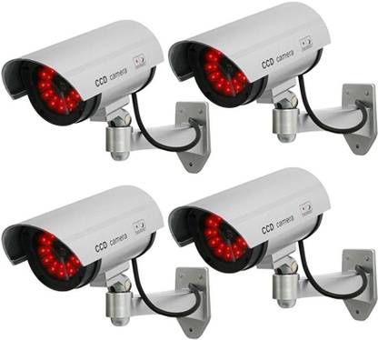 SUKHAD Realistic Look Dummy Security CCTV Bullet Camera with LED Light Indication(Pack Of 4 ) Security Camera