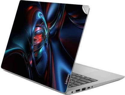 GADGETSWRAP GWSG-3794 Printed Top Only Illusion Oval Blue Vinyl Laptop Decal 14