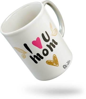 Tee Mafia 011 I love you mom All White Classic 11oz Ceramic Coffee Mug