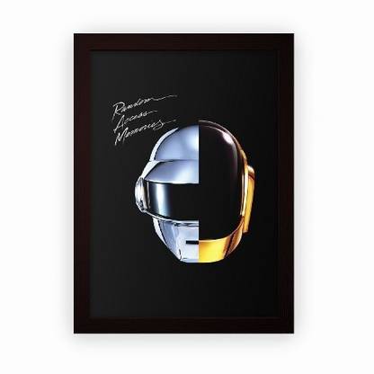 Daft Punk Music Band 'Random Access Memories' Album Framed Poster For Wall Hanging or Desk (Matte Laminated, 24x18cm, Dark Brown, Small) Paper Print
