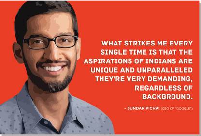 What Strikes Me Every Single - Sundar Pichai Quote Sticker - MVP-00648 Paper Print