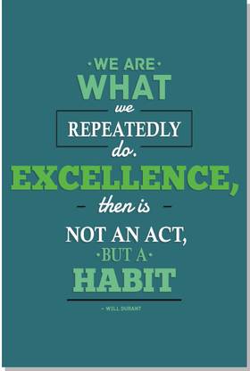 We Are What We Repeatedly Do - Will Durant Quote Sticker - MVP-00668 Paper Print