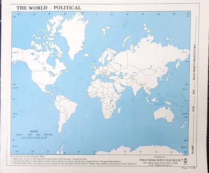 WORLD POLITICAL MAP (100Pcs) Paper Print