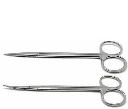 PSM Surgical Scissor Sharp Scissor 6 Inch Straight And Curved Scissor Set Of 2 Straight Dissecting Scissors