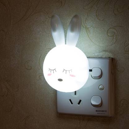 Skylofts Rabbit LED Night Lamp Plug in Lamp Wall Socket Night Light Home Decoration ( White) Night Lamp