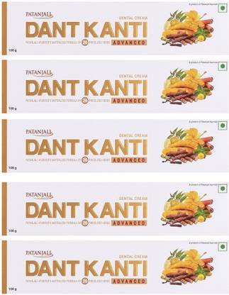 PATANJALI Dant Kanti Advanced - 100g (Pack of 5) Toothpaste