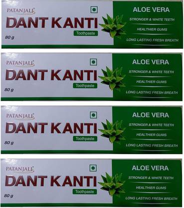 PATANJALI Aloe Vera - 80g (Pack of 4) Toothpaste