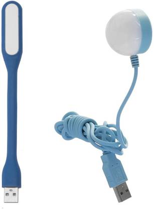 Flipkart SmartBuy Portable and Flexible for Notebook, Laptop, Power Bank Combo set of 1 USB Bulb with long wire And 1 Blue Led Light