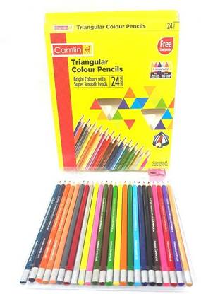 Camlin TRIANGULAR COLOR PENCIL PACK OF 24 (MULTICOLOR) TRIANGULAR Shaped Color Pencils