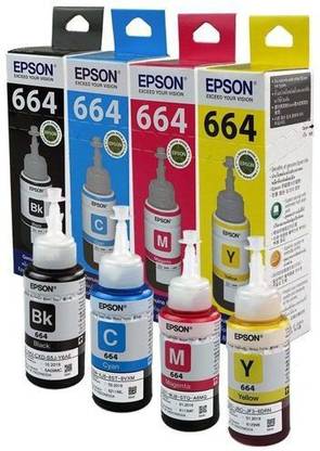 Epson 664 Black + Tri Color Combo Pack Ink Bottle