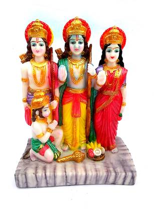 krishnagallery1 Ram Darbar Marble Look Statue Pure Good shining Statue ( Washable n unbreakable statue ) 8 inch Decorative Showpiece  -  28 cm