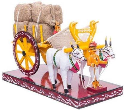 Sri Balajee Wooden|Handmade Handicrafts | Bullock cart Decorative Showpiece  -  30 cm