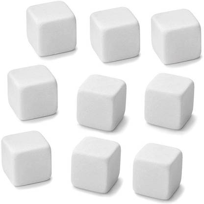 shoppers stoppers Square shaped Set of 9 White Cooling Cubes Reusable ice for Drinks Counter Top Wine Cooler