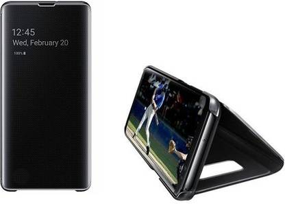 Midkart Flip Cover for Samsung Galaxy S10 Black S-View Flip Touch Front Glass Screen, Stand, Auto Sensor