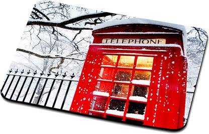 RADANYA Snow Telephone Booth Mouse Pad 552 Non Slip Base Mousepad