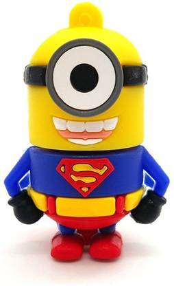 PANKREETI PKT483 Cute Minion Superman 16 GB Pen Drive Compatible with Gaming Console, Desktop Computer, Television, Audio Player, Laptop USB 2.0 Rubber Case