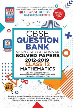 Oswaal Cbse Question Bank Class 12 Mathematics Chapterwise & Topicwise