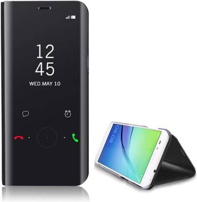 SESS XUSIVE Flip Cover for Samsung Galaxy Note 8 Clear View Smart Stand Electroplate Mirror flip Cover Case