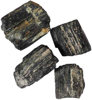 REIKI CRYSTAL PRODUCTS Natural Black Tourmaline Rough - Raw Stone for Reiki Healing and Vastu Correction, Protection, Concentration, Grounding and Increase Creativity, 200 Grams Raw Rough Stones Regular Rectangular Crystal Stone