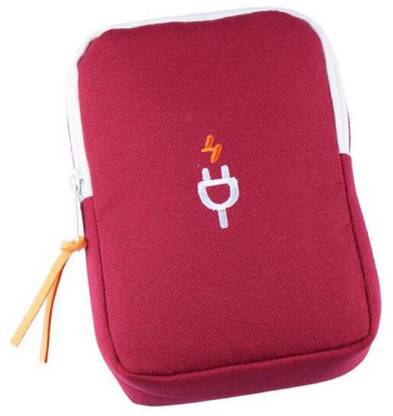 SuperStore Electronic Accessories Storage Pouch Bag Multifunction Data Cable Organizer for Travel (Red)