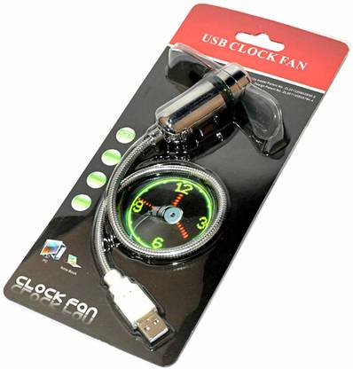 GeekPro Flexible USB LED 90mm Portable Fan with Clock Gadget For Laptop and PC ZO-0100-USB Laptop Accessory, USB Fan, USB Cable