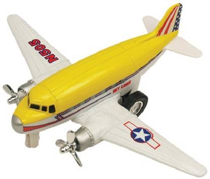 IndusBay Vintage Airplane Model Twin Propeller Pull Back Passenger Aeroplane Toy