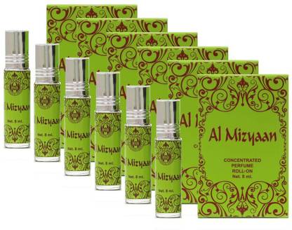 Anfar Al Mizyaan Fragrance Roll on Attar Pack of 6 - 8ml Floral Attar