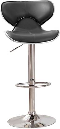 Lakdi Stylish Harlow Swivel Height Adjustable Kitchen Bar Counter Stool Chair with Metal Chrome Frame and Footrest Ring Leatherette Bar Stool