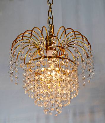 Prop It Up Lighting Austrian Crystal Small Size Chandelier/Pendant Light for Single Bulb Best Suitable for Dinning Hall Rooms Chandelier Ceiling Lamp