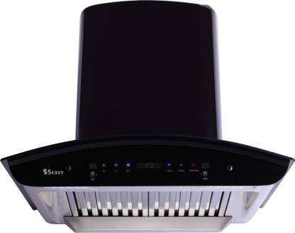 Seavy Zeroun Plus BK 60 Auto-Clean with Motion Sensor Technology Auto Clean Wall Mounted Black Titanium 1200 CMH Chimney