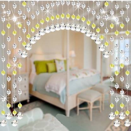 REPTUM DECOR Crystal String Bead Hanging Curtain 105 cm (3 ft) PVC Window Curtain (Pack Of 20)