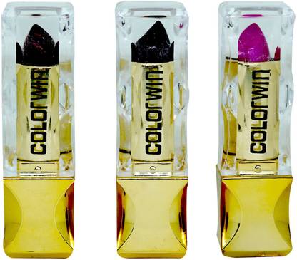 MorMe Combo Color Win Lipstick - Set Of 3 For Women / Girls (Random Design)