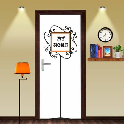wildartcreation 91 cm My Home Quote On Door Decorative Self Adhesive Sticker