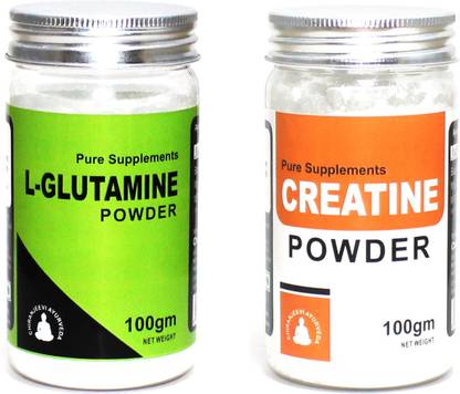 Chiranjeevi Ayurveda L-Glutamine Powder (100g, 20 Servings) + Creatine Powder (100g, 33 Servings)