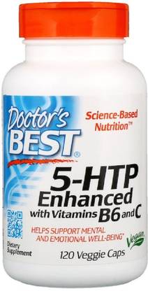 Doctor's Best 5-HTP, Enhanced with Vitamins B6 & C, 120 Veggie Caps