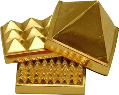 NAVGREH Vastu Pyramid (Set of 3) Vastu Yantra Gold Plated Plated Yantra