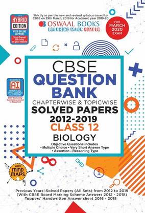 Oswaal Cbse Question Bank Class 12 Biology Chapterwise & Topicwise