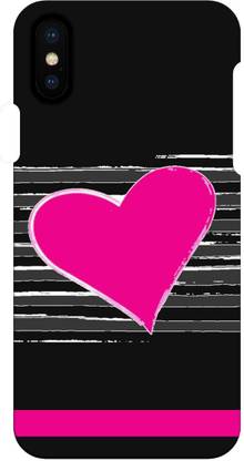 Smutty Back Cover for Apple iPhone X - Pink Heart Print