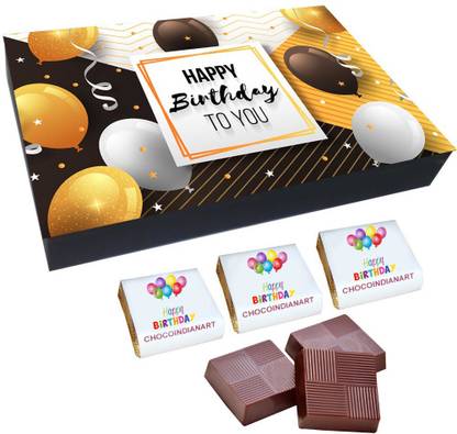 CHOCOINDIANART Unique Idea Happy Birthday, 12pcs Chocolate Gift Box, Truffles